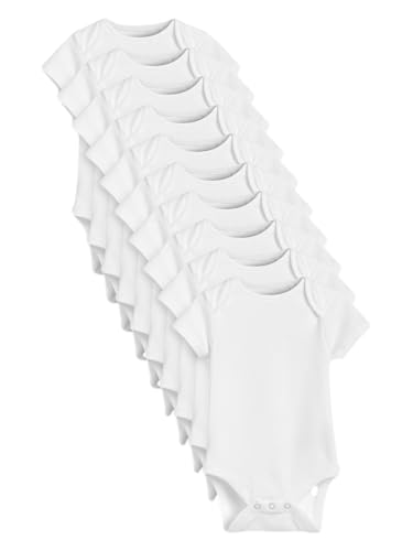 NEXT Kurzärmelige Babybodys, 10er-Pack Weiß Essential 3 Monate von NEXT