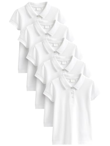 NEXT Kurzärmelige Polohemden aus Baumwolle im 5er-Pack Weiß 7 Jahre von NEXT