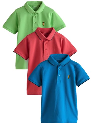 NEXT Kurzärmelige Polohemden im 3er-Pack Red/Green/Blue 11 Jahre von NEXT