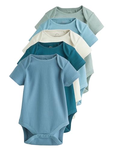 NEXT Kurzärmelige Strampler, 5er-Pack Blau 9 Monate von NEXT