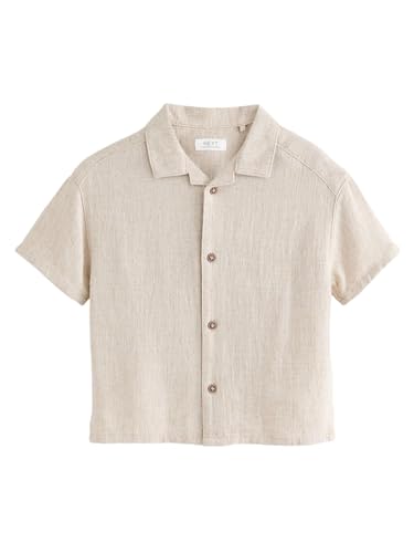 NEXT Kurzärmeliges Hemd aus Leinengemisch Neutral Plain 18 Monate von NEXT