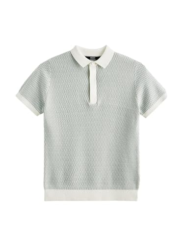 NEXT Kurzärmeliges Poloshirt mit geometrischem Muster Blau 13 Jahre von NEXT