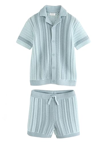 NEXT Kurzarm-Hemd mit Häkel- + Strickdetails und Shorts Blau 7 Jahre NEXT Kurzarm-Hemd mit Häkel- + Strickdetails und Shorts Blau 7 Jahre von NEXT