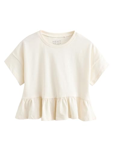 NEXT Kurzarmshirt mit Schößchen aus 100% Baumwolle Weiß 18 Monate von NEXT