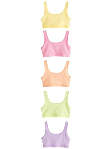 NEXT Kurzes Top mit U-Ausschnitt, 5er-Pack Multi Pastell 9 Jahre von NEXT