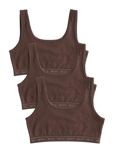 NEXT Kurztops mit U-Ausschnitt, 3er-Pack Braun 13 Jahre von NEXT