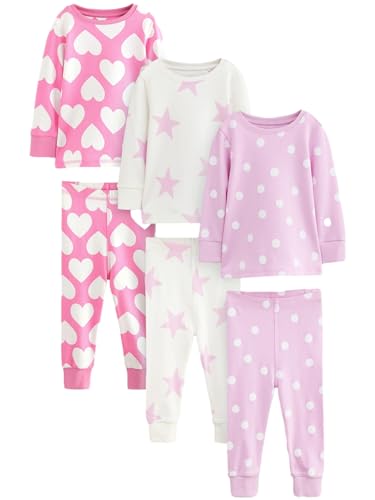 NEXT Kuschelige Pyjamas Stampy, 3er-Pack Pink Heart/Star 7 Jahre von NEXT