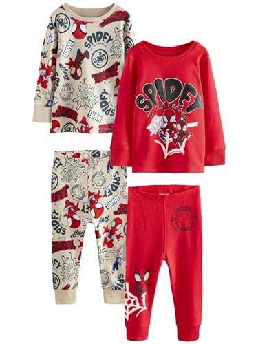 NEXT Kuschelpyjama, 2er-Pack Spidey and Friends Red/Ecru Cream 3 Jahre von NEXT