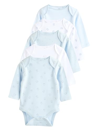 NEXT Langärmelige Baby-Bodys mit Bärendesign, 5er-Pack Blau 3 Monate von NEXT