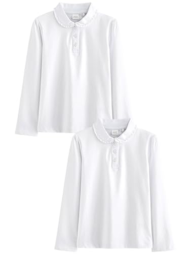 NEXT Langärmelige Jersey-Oberteile, 2er-Pack Weiß 7 Jahre von NEXT
