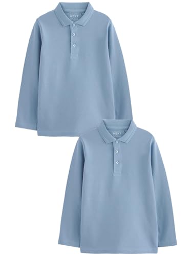 NEXT Langärmelige Polo-Shirts im 2er-Pack Blau 12 Jahre von NEXT