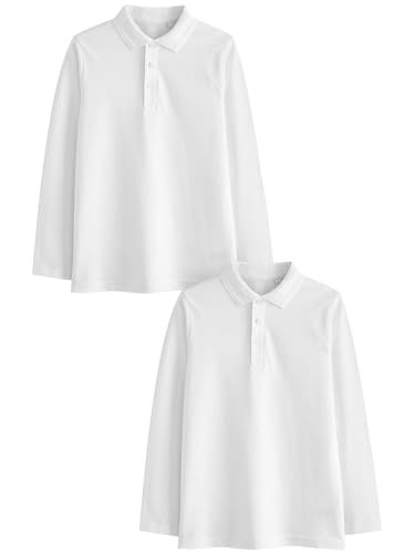 NEXT Langärmelige Polo-Shirts im 2er-Pack Weiß 7 Jahre von NEXT