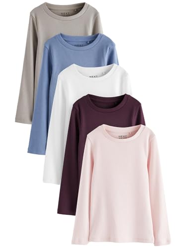 NEXT Langärmelige Rippen-Tops im 5er-Pack Mehrfach 12 Jahre von NEXT