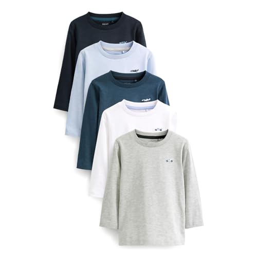 NEXT Langärmelige T-Shirts im 5er-Pack Blau/Marineblau 4 Jahre von NEXT