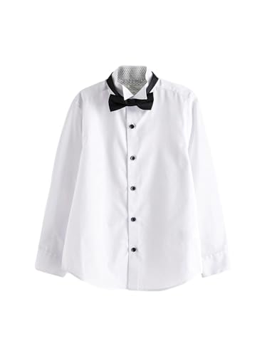 NEXT Langärmeliges Anzughemd mit Fliege Weiß 9 Jahre von NEXT