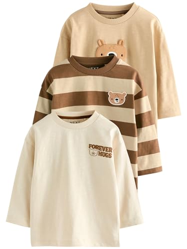 NEXT Langarmshirts mit Applikation, 3er-Pack Brown Bear 18 Monate von NEXT