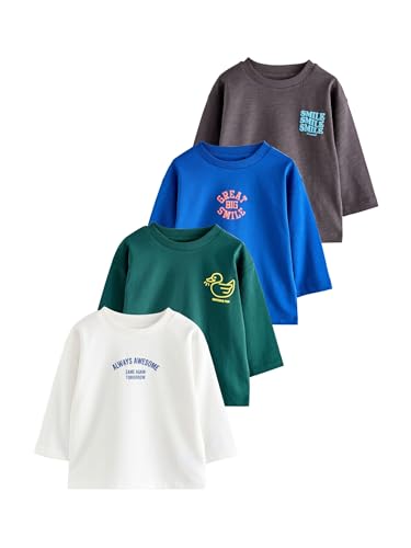NEXT Langarmshirts mit Grafik-Print, 4er-Pack Multi Bright 5 Jahre von NEXT