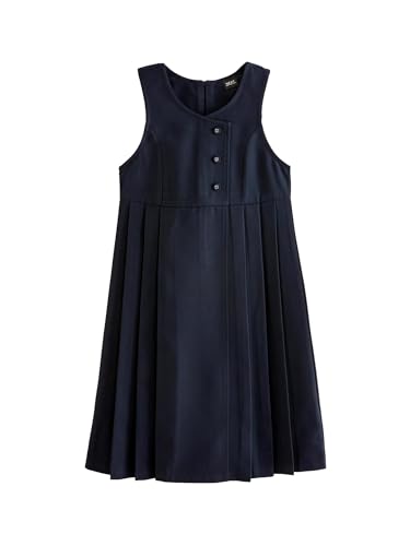 NEXT Langes Latzkleid mit asymmetrischer Knopfleiste Marineblau 10 Jahre von NEXT