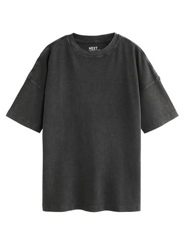 NEXT Langes Oversized Fit T-Shirt Holzkohle Grau XS von NEXT
