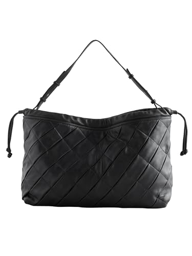 NEXT Leder-Schultertasche im Wellendesign Schwarz one size von NEXT