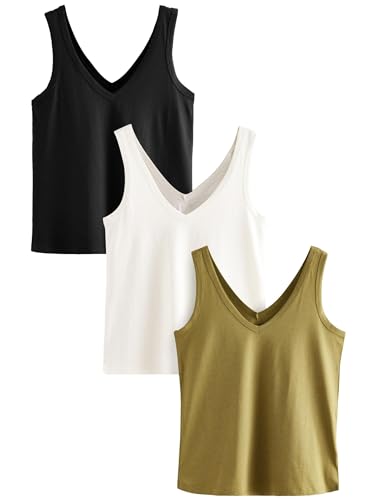 NEXT Legere Tops aus Modal, 3er-Pack White/Black/Grey Marl M von NEXT