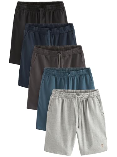NEXT Leichte Regular Fit Shorts im 5er-Pack Schwarz/Blau/Grau Core XXL von NEXT
