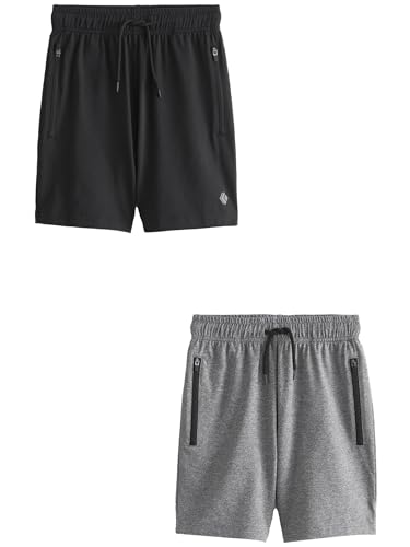 NEXT Leichte Sport-Shorts im 2er-Pack Schwarz/Grau 11 Jahre von NEXT