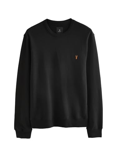 NEXT Leichtes Sweatshirt mit Rundhalsausschnitt 100% Baumwolle Schwarz M von NEXT