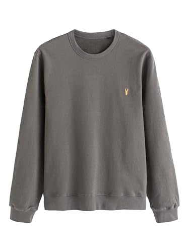 NEXT Leichtes Sweatshirt mit Rundhalsausschnitt 100% Baumwolle Schiefergrau XS von NEXT