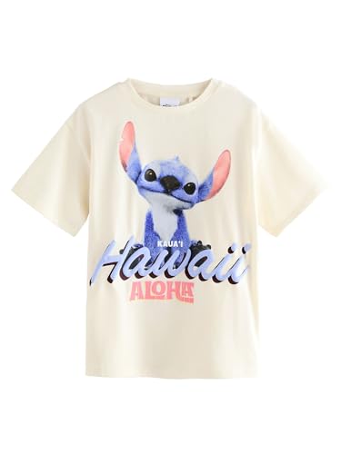 NEXT Lizenziertes Oversized Fit T-Shirt aus 100% Baumwolle, Disney Lilo und Stitch Weiß 10 Jahre von NEXT