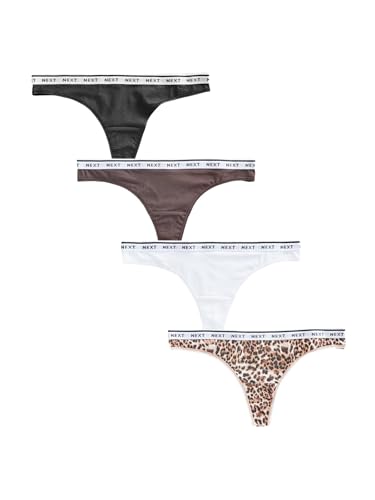 NEXT Logo-Slips im 4er-Pack, Tanga Leopard Print 44 von NEXT