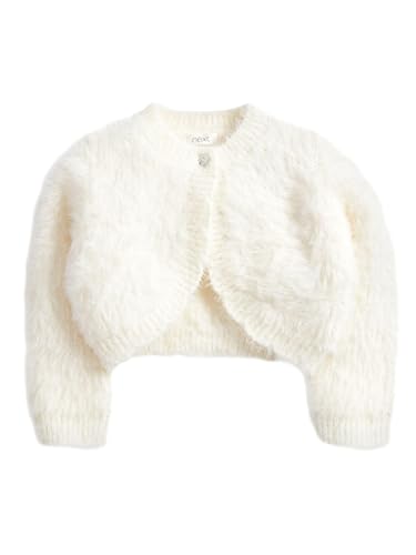 NEXT Mädchen Flauschige Strickjacke in Glitzeroptik Ecru 7-8 Jahre von NEXT