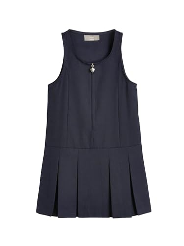 NEXT Mädchen Kleid mit Reißverschluss vorne Marineblau 7 Jahre von NEXT