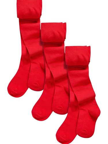 NEXT Mädchen Strumpfhose Für Die Schule 3Er Pack (3 Bis 16 Jahre) Rot 11-12 Jahre von NEXT