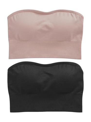NEXT Nahtfreie Bandeau-BHS, 2er-Pack Black/Light Pink L-XL von NEXT