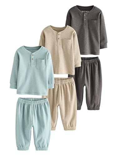 NEXT Oversized Fit Schlafanzüge, 3er Pack Black/Grey Ribbed Grandad 9 Jahre von NEXT