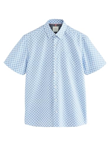 NEXT Oxford-Kurzarmhemd mit Print Blue Fan Print M von NEXT