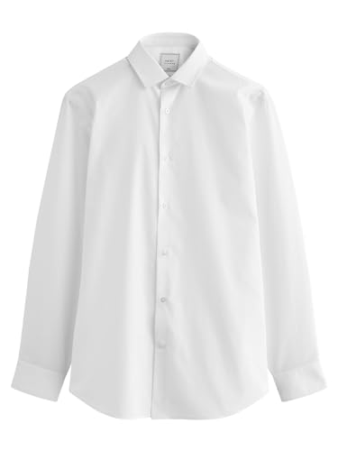 NEXT Pflegeleichtes Slim Fit Hemd mit Sportmanschetten Weiß 38 von NEXT