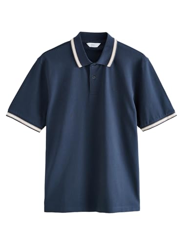NEXT Pikee-Poloshirt im Regular Fit mit Kragenstreifen Navy Ottoman L von NEXT