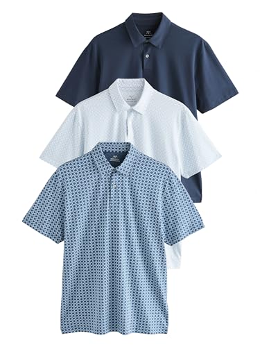 NEXT Poloshirts aus Jersey im 3er-Pack Blue Navy Geo L von NEXT