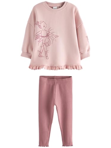 NEXT Pullover mit Rüschenrand und Leggings im Set Rosa 3 Monate von NEXT