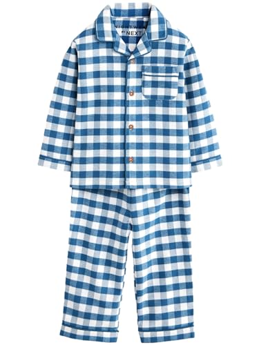 NEXT Pyjama mit Durchgehender Knopfleiste Blue/White Check 4 Jahre von NEXT