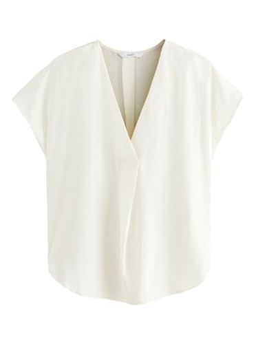 NEXT Relaxed Fit Schlupfbluse mit V-Ausschnitt Creme 46 von NEXT