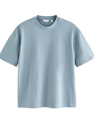NEXT Schweres T-Shirt im Relaxed Fit Hellblau L von NEXT