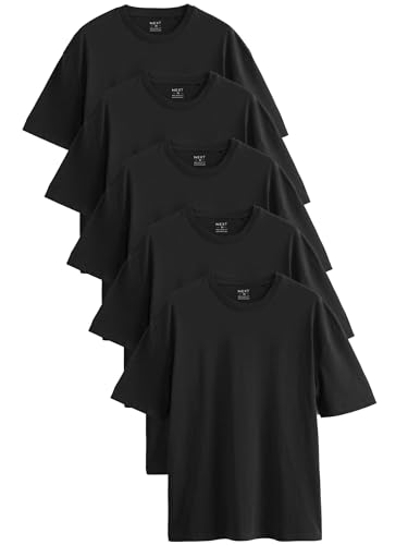 NEXT Relaxed Fit T-Shirts im 5er-Pack Schwarz L von NEXT
