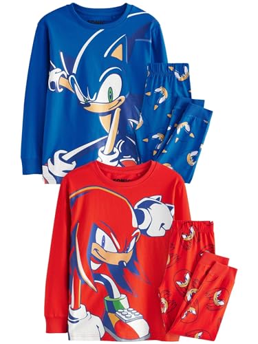 NEXT Schlafanzüge mit langem Bein, 2er-Pack Blue/Red Sonic and Knuckles 7 Jahre von NEXT