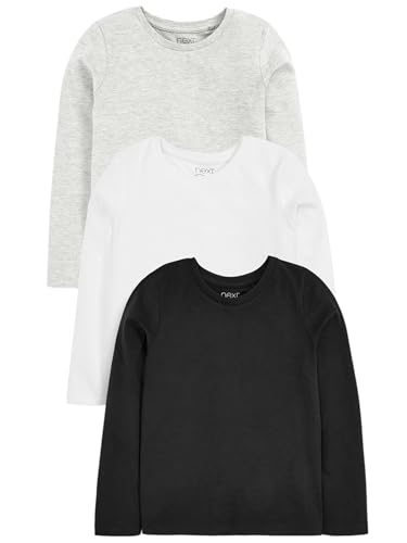 NEXT Schlichtes Langarmshirt im 3er-Pack Monochrom 11 Jahre von NEXT