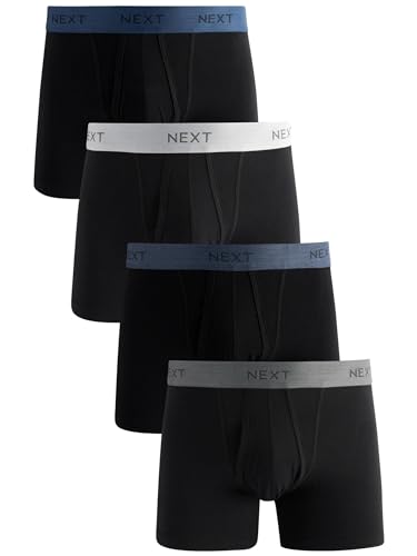 NEXT Schlüpfer aus Baumwoll-Modal-Mischung im 4er-Pack Black Comfort Soft S von NEXT