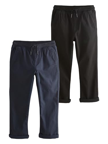 NEXT Schlupfhose mit geripptem Bund 2er-Pack Black/Navy 11 Jahre von NEXT