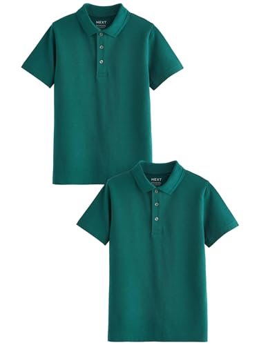 NEXT Schul-Poloshirts aus Baumwolle im 2er-Pack Dunkelgrün 9 Jahre von NEXT
